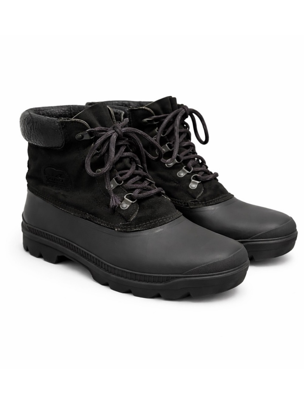Size 13 Vintage Sorel Leather Black Winter Boots
